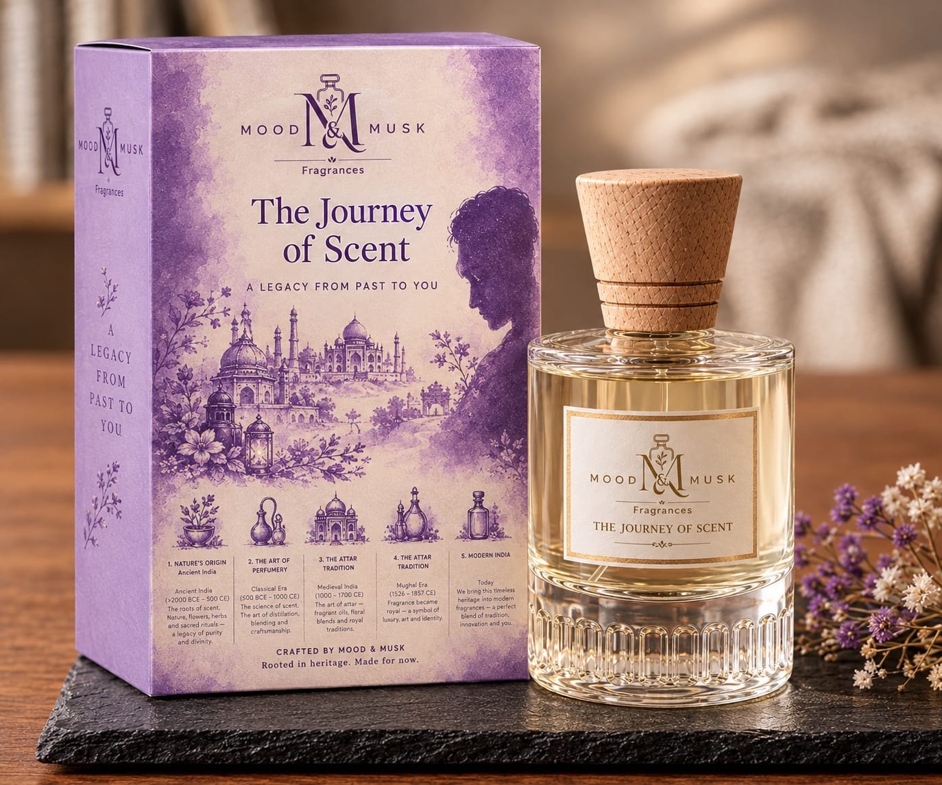 EHसAAS Luxury Flacon Presentation — Angle 2 — MOOD & MUSK